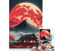 Puzzle per ragazzi da 1000 pezzi con paesaggio giapponese e luna, antistress, per divertimento in famiglia, compleanno e Natale 38x26cm
