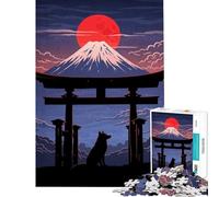 Puzzle per ragazzi da 1000 pezzi con paesaggio giapponese lupo e torii gioco intellettuale rompicapo difficile ottimo regalo per gli appassionati di giochi (dimensioni 38x52cm)
