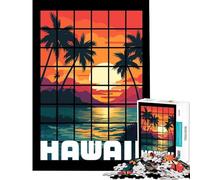 Puzzle per ragazzi da 1000 pezzi con paesaggio hawaiano gioco educativo sfida giocattolo idee regalo gara di velocità manuale (dimensioni 38x52cm)