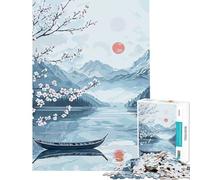 Puzzle per ragazzi da 1000 pezzi con paesaggio lacustre sereno giocattolo educativo gioco impossibile taglio di precisione regalo di Babbo Natale segreto (dimensioni 38x52cm)