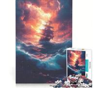 Puzzle per ragazzi da 1000 pezzi con paesaggio marino e mare mosso giochi rilassanti attività divertenti da fare a casa gioco dal design accattivante 38x52cm