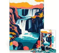 Puzzle per ragazzi da 1000 pezzi con paesaggio minimalista a cascata,incastro preciso,gioco stimolante per la mente,divertimento e svago,regalo di Natale (50x75cm)