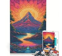 Puzzle per ragazzi da 1000 pezzi con paesaggio montano al tramonto antistress di difficoltà elevata ideale come decorazione da scrivania 38x26cm