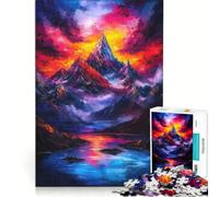 Puzzle per ragazzi da 1000 pezzi con paesaggio montano al tramonto antistress di difficoltà elevata ideale come decorazione da scrivania 38x52cm