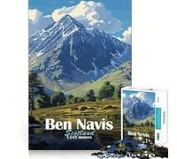 Puzzle per ragazzi da 1000 pezzi con paesaggio montano del Ben Nevis,incastro perfetto,gioco cognitivo,regalo per giocare lentamente,regalo di Natale (38x26cm)