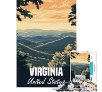 Puzzle per ragazzi da 1000 pezzi con paesaggio montano della Virginia poster difficile e stimolante regalo per donne giochi divertenti per ragazzi dai 14 anni in su (50x75cm)