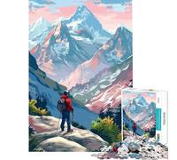 Puzzle per ragazzi da 1000 pezzi con paesaggio montano e escursionismo gioco educativo gioco intellettuale ottimo regalo un'opera d'arte (dimensioni 38x52cm)