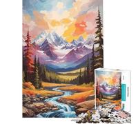 Puzzle per ragazzi da 1000 pezzi con paesaggio montano e torrente ideale per compleanni e Natale Giocattolo educativo antistress adatto a partire dai 14 anni (38x52cm)