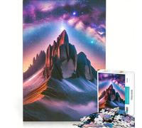 Puzzle per ragazzi da 1000 pezzi con paesaggio montano e Via Lattea gioco interattivo attività divertenti da fare a casa con poster e foglio di curiosità abbinati 50x75cm