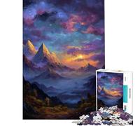 Puzzle per ragazzi da 1000 pezzi con paesaggio montano gioco per famiglie ideale per le vacanze a casa per passare il tempo regalo di Natale o di compleanno (dimensioni 38x52cm)