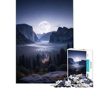 Puzzle per ragazzi da 1000 pezzi con paesaggio montano illuminato dalla luna Gioco rilassante giocattolo avvincente per coltivare la pazienza Regalo di compleanno per divertimento in famiglia