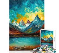 Puzzle per ragazzi da 1000 pezzi con paesaggio montano onirico gioco educativo assemblaggio di modelli decorazione da parete per rafforzare l'amore tra le coppie (52x38cm)