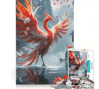 Puzzle per ragazzi da 1000 pezzi con paesaggio nebbioso raffigurante una fenice che risorge gioco antistress sfida impegnativa per rafforzare l'amore tra le coppie 50x75cm