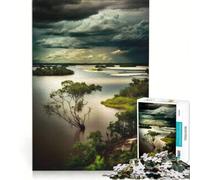 Puzzle per ragazzi da 1000 pezzi con paesaggio onirico del fiume amazzonico, giochi per famiglie, assemblaggio di figure, per rafforzare l'amore tra le coppie 38x52cm