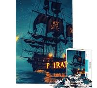 Puzzle per ragazzi da 1000 pezzi con paesaggio raffigurante una nave pirata gioco rompicapo per adulti decorazione da parete regalo di Natale e compleanno (dimensioni 38x52cm)
