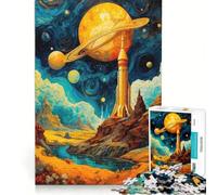 Puzzle per ragazzi da 1000 pezzi con paesaggio spaziale e razzo giocattolo antistress gara di velocità manuale per rafforzare l'amore tra le coppie 38x52cm