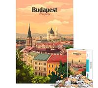 Puzzle per ragazzi da 1000 pezzi con paesaggio urbano di Budapest giocattolo educativo per l'apprendimento gioco pratico di analisi e logica idee regalo (dimensioni 38x26cm)