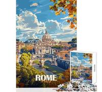Puzzle per ragazzi da 1000 pezzi con paesaggio urbano di Roma e Basilica di San Pietro Gioco interattivo un'opera d'arte giocattolo educativo regalo di Natale o compleanno (50x75cm)