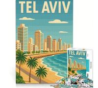 Puzzle per ragazzi da 1000 pezzi con paesaggio urbano di Tel Aviv gioco impossibile rilassante e stimolante per la mente regalo per donne 38x52cm