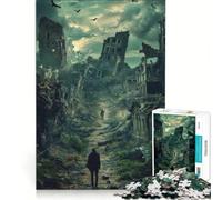 Puzzle per ragazzi da 1000 pezzi con paesaggio urbano post-apocalittico giocattolo educativo migliora la memoria con poster e foglio di curiosità abbinati 38x26cm