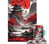 Puzzle per ragazzi da 1000 pezzi con pagoda del sole rosso sfida per l'intelligenza giocattolo avvincente gioco per famiglie antistress regalo divertente (dimensioni 38x52cm)