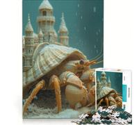 Puzzle per ragazzi da 1000 pezzi con paguro eremita e un regno su una conchiglia giochi educativi migliora la memoria regalo di compleanno regali 38x26cm