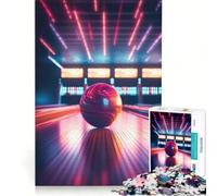 Puzzle per ragazzi da 1000 pezzi con palla da bowling al neon gioco interattivo attività divertenti da fare a casa con poster e foglio di curiosità abbinati 38x26cm