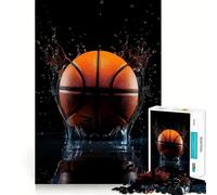 Puzzle per ragazzi da 1000 pezzi con pallone da basket che schizza nell'acqua,disegno finemente ritagliato,attività stimolante per la mente,momento di relax,regalo di Natale rilassante (50x75cm)