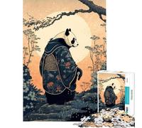 Puzzle per ragazzi da 1000 pezzi con panda bambù Giappone Una sfida stimolante da completare ideale per il divertimento in famiglia e come antistress adatto a partire dai 14 anni (38x26cm)