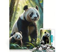 Puzzle per ragazzi da 1000 pezzi con panda che esplorano la giungla decorazione da parete gioco impegnativo e stimolante regalo perfetto 38x26cm