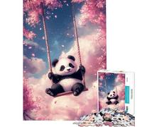 Puzzle per ragazzi da 1000 pezzi con panda che si dondola tra i fiori Puzzle per adulti ideale per passare il tempo in casa una sfida educativa per divertirsi in famiglia e per una serata di giochi