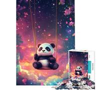 Puzzle per ragazzi da 1000 pezzi con panda che si dondola tra le stelle gioco di puzzle per adulti decorazione da parete ideale come regalo per tutta la famiglia (dimensioni 38x52cm)