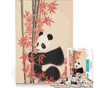Puzzle per ragazzi da 1000 pezzi con panda e pittura giapponese gioco educativo per migliorare la memoria regalo di compleanno 38x52cm