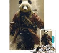 Puzzle per ragazzi da 1000 pezzi con panda guerriero samurai Attività divertenti da fare a casa migliora la memoria giochi rilassanti per ragazzi dai 14 anni in su (38x52cm)