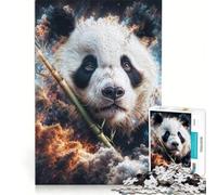 Puzzle per ragazzi da 1000 pezzi con panda nella nebulosa cosmica, giocattolo educativo, per divertimento in famiglia, per rafforzare l'amore tra le coppie 38x52cm