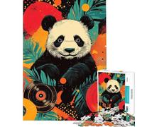 Puzzle per ragazzi da 1000 pezzi con panda poster artistico in vinile puzzle per adulti gioco pratico di analisi e logica regalo di compleanno e unico (dimensioni 38x52cm)