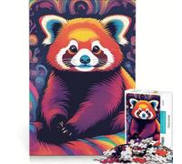 Puzzle per ragazzi da 1000 pezzi con panda rosso colorato, gioco rompicapo, attività divertenti da fare a casa, regalo per donne 50x75cm