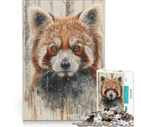 Puzzle per ragazzi da 1000 pezzi con panda rosso e acquerello decorazione da parete gioco impegnativo e stimolante regalo perfetto 38x26cm