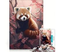 Puzzle per ragazzi da 1000 pezzi con panda rosso giocattolo educativo migliora la memoria con poster abbinato e foglio di curiosità 38x52cm