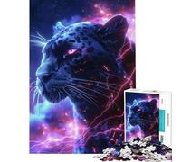 Puzzle per ragazzi da 1000 pezzi con pantera animale spazio sfida per la mente e l'intelligenza giocattolo avvincente gioco per famiglie antistress regalo divertente (dimensioni 38x26cm)