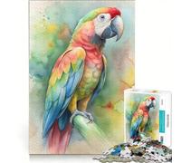 Puzzle per ragazzi da 1000 pezzi con pappagallo colorato e pittura ad acquerello, gioco pratico per divertimento in famiglia, ideale come regalo per tutta la famiglia 50x75cm