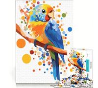 Puzzle per ragazzi da 1000 pezzi con pappagallo colorato su un ramo, antistress, di difficoltà elevata, adatto come decorazione da scrivania 38x52cm