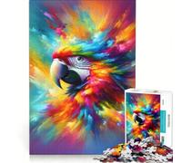 Puzzle per ragazzi da 1000 pezzi con pappagallo dai colori vivaci e astratti gioco pratico difficile e stimolante cerca un gioco impegnativo 38x26cm