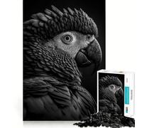 Puzzle per ragazzi da 1000 pezzi con pappagallo in bianco e nero,taglio di alta qualità,divertente,logico,gioco di abilità,facile da giocare,decorazione natalizia (50x75cm)