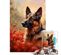 Puzzle per ragazzi da 1000 pezzi con pastore tedesco in stile pop gioco di assemblaggio per stimolare la mente e creare un'atmosfera magica ideale per decorare la parete adatto a ragazzi