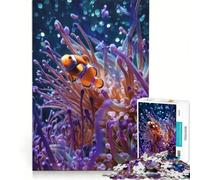 Puzzle per ragazzi da 1000 pezzi con pesci pagliaccio in un anemone, antistress, di difficoltà elevata, adatto come decorazione da scrivania 38x52cm