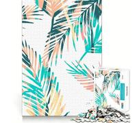 Puzzle per ragazzi da 1000 pezzi con piante tropicali e palme, bordo perfetto, divertente gioco di logica, regalo, accogliente e divertente, decorazione natalizia da parete (38x26cm)