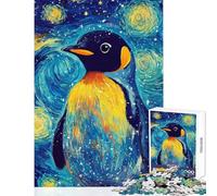Puzzle per ragazzi da 1000 pezzi con pinguino e notte stellata giocattolo antistress decorazione da parete regalo di compleanno e originale (dimensioni 38x26cm)