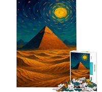 Puzzle per ragazzi da 1000 pezzi con piramide egizia sotto un cielo stellato vorticoso Divertimento a casa attività per tutta la famiglia giocattolo antistress adatto a partire dai 14 anni 38x52cm
