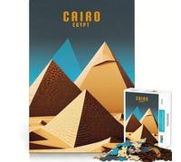 Puzzle per ragazzi da 1000 pezzi con piramidi del Cairo,Egitto,design a incastro preciso,gioco logico e divertente,tranquillo,ideale per compleanni e attività artistiche (50x75cm)